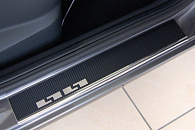 Nakładki progowe Mercedes-Benz A-Class (W169) '2004-2012 (3 drzwi, stal+folia karbonowa) Alufrost
