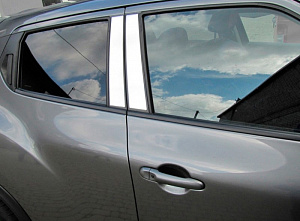 Nakładki na słupki drzwi Renault Logan '2004-2013 (aluminium) Alufrost