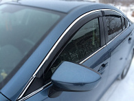 Owiewki szyb bocznych Mazda 6 '2012-> (sedan, chromowane, klejone) HIC