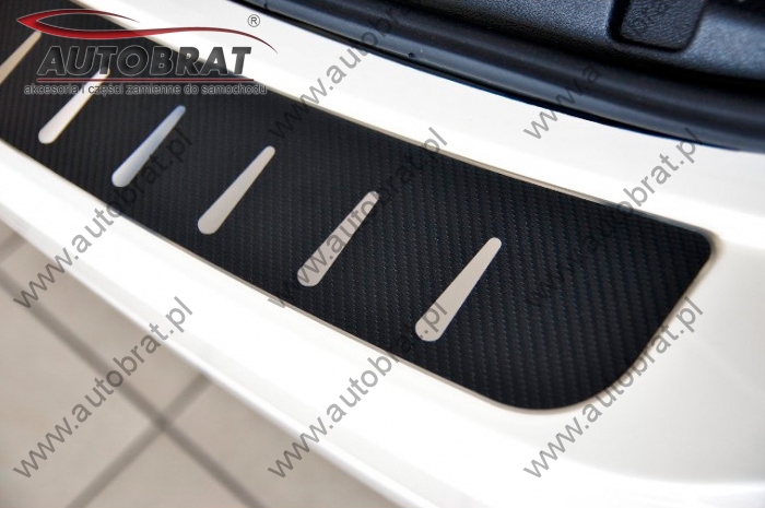Nakładka na zderzak Volkswagen Caddy '2004-2015 (płaska, stal+folia karbonowa) Alufrost