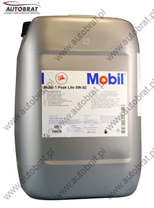Olej silnikowy MOBIL 1 PEAK LIFE 5W-50, 20L, № M065020P MOBIL